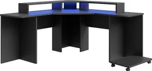 Recoil Quartz LED Corner Computer Gaming Desk