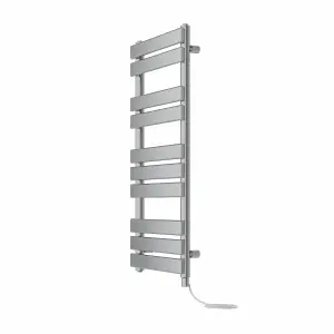 Rinse Bathrooms Electric Flat Panel Heated Towel Rail Chrome Bathroom Ladder Radiator Warmer 1000x450mm 600W