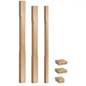 Solid Oak Newel Post Stop Chamfer 90mm Kit UK Manufactured Traditional Products Ltd