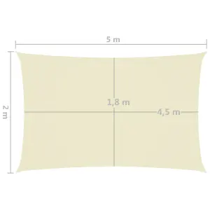 Berkfield Sunshade Sail Oxford Fabric Rectangular 2x5 m Cream