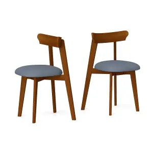 COSTWAY Wood Dining Chairs Set of 2 Modern Kitchen Chairs Armless Side Chairs