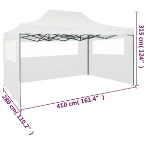 Berkfield Professional Folding Party Tent with 3 Sidewalls 3x4 m Steel White