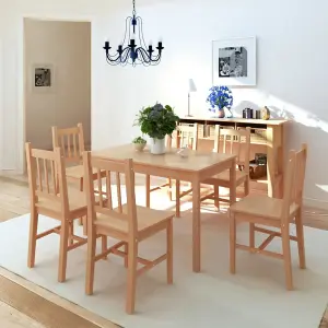 Berkfield Seven Piece Dining Set Pinewood