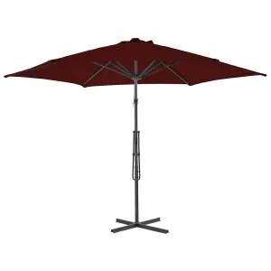 Berkfield Outdoor Parasol with Steel Pole Bordeaux Red 300x230 cm