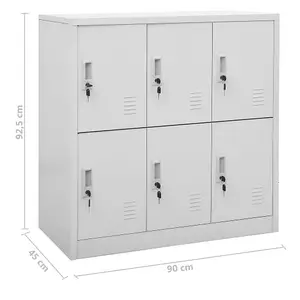 Berkfield Locker Cabinets 2 pcs Light Grey 90x45x92.5 cm Steel