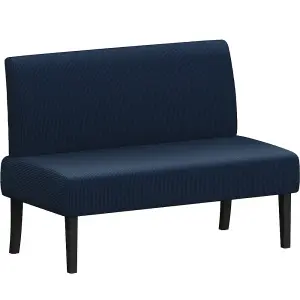 Yaheetech 2 Seater Small Sofa Armless Loveseat Sofa - Blue