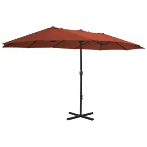 Berkfield Outdoor Parasol with Aluminium Pole 460x270 cm Terracotta