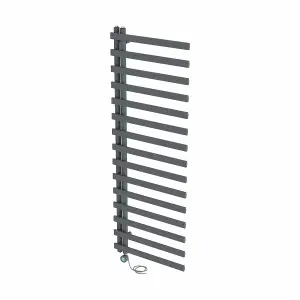 Rinse Bathrooms Minimalist Electric Thermostatic Bathroom Heated Towel Rail Radiator 1600x600mm 800W Sand Grey