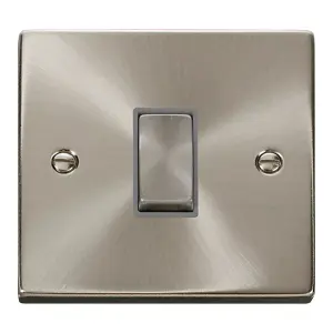 Click Scolmore Deco Plate Switch 1 Gang 10AX 2 Way Satin Chrome - VPSC411GY