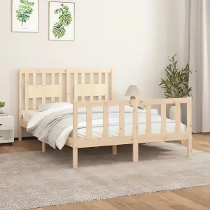 Berkfield Bed Frame with Headboard Solid Wood Pine 140x200 cm