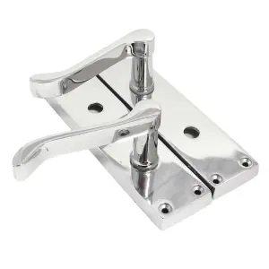 Door Handles Victorian Scroll Lever Bath Lock - Chrome Pack 150 x 40mm