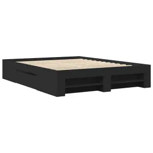 Berkfield Bed Frame without Mattress Black 150x200 cm King Size Engineered Wood