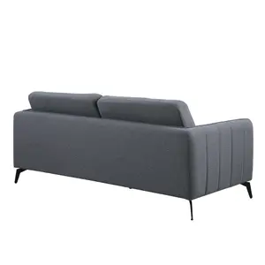 Oslo Modern Scandi Style Fabric Living Room 3 Seater Sofa (Dark Grey)