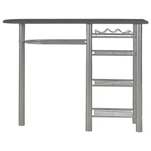 Berkfield 3 Piece Bar Set with Shelves Wood and Steel Black