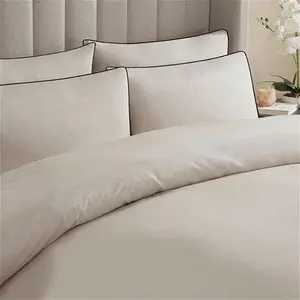 DUSK Cambridge 200 Thread Count Duvet Cover - Natural/Black - King Size