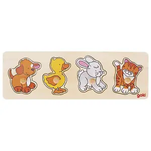 Goki Lift-Out Wooden Animals Puzzle - Pets