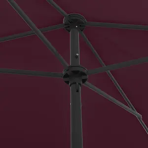 Berkfield Beach Umbrella Bordeaux Red 200x125 cm