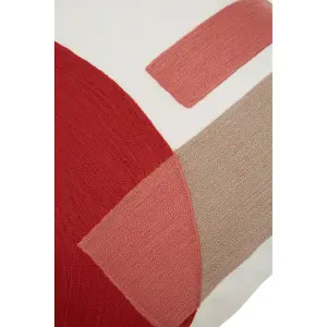 Bosie Ozella Red And White Tonal Cushion