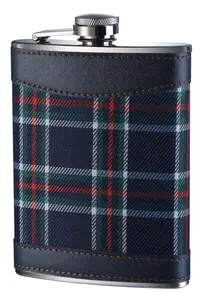 Maison by Premier Blue Tartan Hip Flask