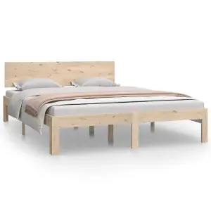 Berkfield Bed Frame Solid Wood Pine 140x200 cm