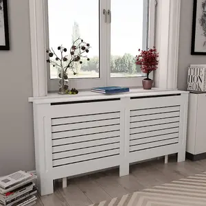 Radiator Cover White 172x19x81.5 cm MDF