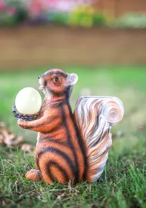 Solar Red Squirrel with Acorn Ornament