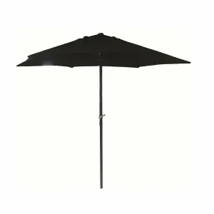 2.7m Wind Up Black Garden Parasol