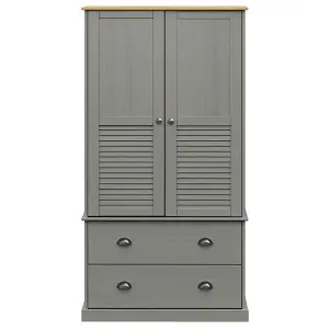 Wardrobe VIGO Grey 90x55x176 cm Solid Wood Pine