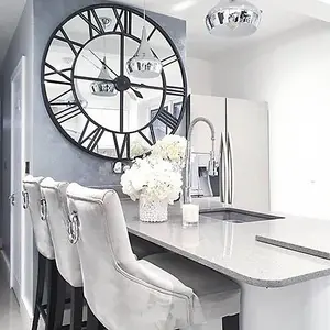 Extra Large Mirrored Wall Clock 120cm