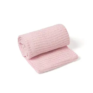 Clair de Lune Pink Cellular Blanket Cot Size 100 x 150cm