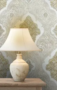 Rasch Ravella Damask Gold Wallpaper