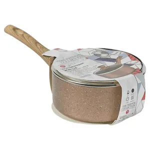 URBN CHEF 18cm Diameter Ceramic Rose Gold Induction Sauce Pan Cookware