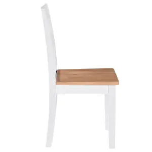 Berkfield Dining Chairs 2 pcs White Solid Rubber Wood