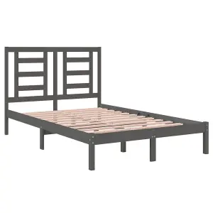 Berkfield Bed Frame Grey Solid Wood Pine 120x200 cm