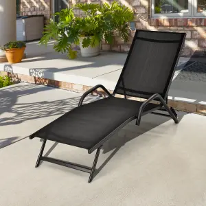 Costway Set of 2 Outdoor Chaise Lounge Chairs 5-Position Adjustable Recliners Sun Lounge