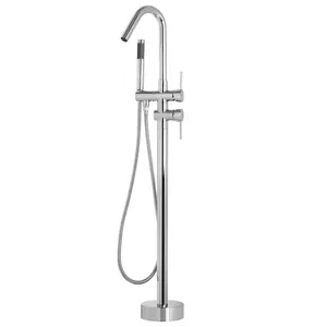 Freestanding Bathtub Faucet VICTORIA Silver