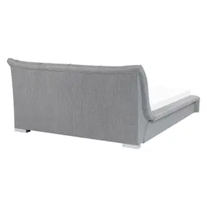 Fabric EU King Size Bed Grey NANTES