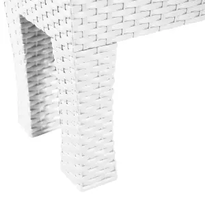 simpa 33L White Rectangular Plastic Rattan Trough Planter.