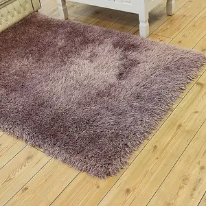 Handmade Modern Plain Shaggy Sparkle Easy to clean Rug for Bed Room Living Room and Dining Room-120cm X 170cm