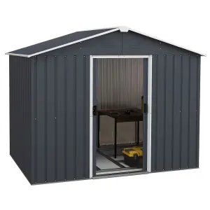 Costway 5.7 x 7.7 FT Outdoor Storage Shed Large Organizer House Galvanized Steel Base