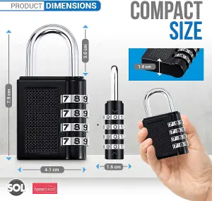 4 Digit Combination Padlock with Code, Locker Padlocks, Padlock for Gym Locker, Coded Padlock, Pad Lock, Suitcase Lock