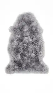 Sheepskin Grey Rug, Handmade Rug with 50mm Thickness, Luxurious Shaggy Rug for Bedroom, & Dining Room-Double (70cm X 175cm)