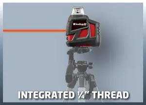 Einhell Laser Level - 360 Degrees Coverage - Laser Cross Projection With Self-Leveling - 1/4 Mount For Tripod Use - TE-LL 360