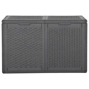 Berkfield Garden Storage Box 180L Black PP Rattan