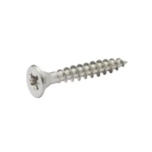 Diall Pozidriv Double-countersunk A2 stainless steel Wood screw (Dia)4.5mm (L)30mm, Pack of 20