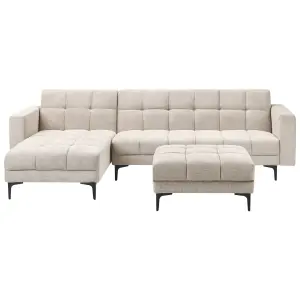 Right-Hand Corner Sofa with Ottoman ALNES Beige Right Hand