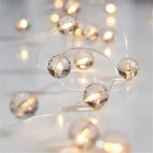 Lights4fun 20 Smoked Glass Ball Fairy String Lights Warm White Micro Leds On Silver Wire Battery Operated With Timer 1.9m