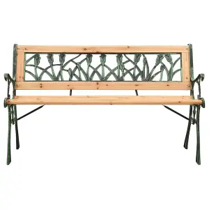 Berkfield Garden Bench 122 cm Cast Iron and Solid Firwood