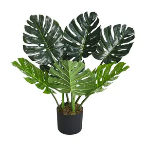 Artificial Monstera Tree House Plant Indoor Plant in Black Pot 65 cm