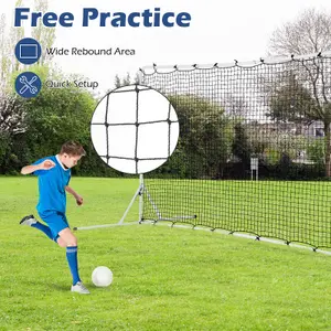 Costway Portable Football Rebounder Net Open Football Goal Net w/ Carry Bag